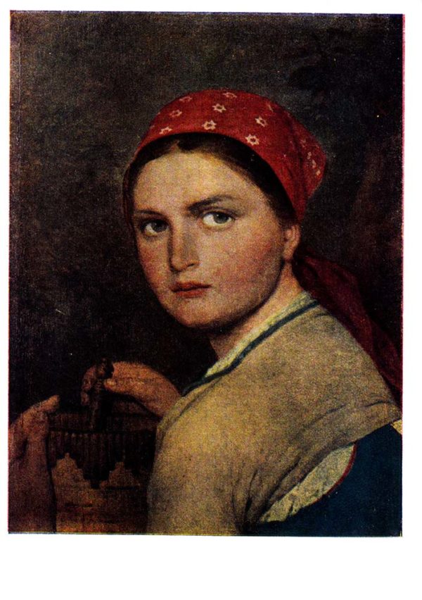 Старая открытка Девушка с бурачком