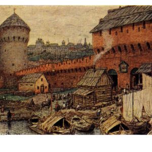 Старая открытка Спасские водяные ворота Китай-города