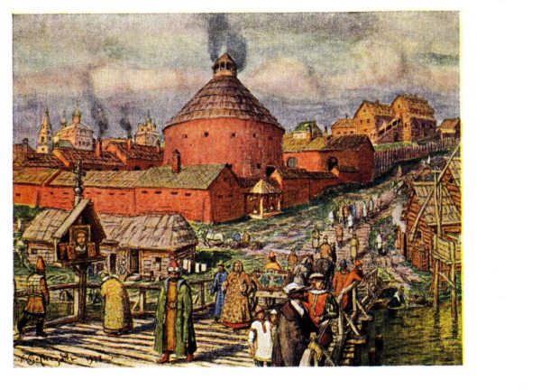 Старая открытка Пушечный двор XVI века
