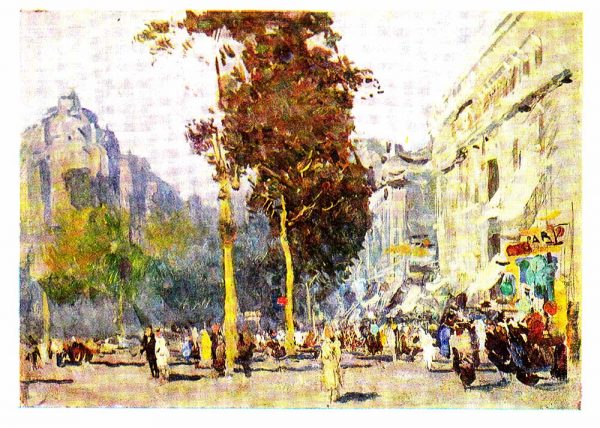 Старая открытка «Улица в Париже»